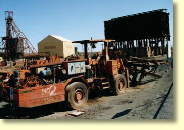 Old drilling equipment on display at Chaffers Power Station.