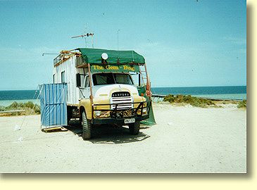 Beachside campers at nearby Haslam. This vehicle was called the Gem Bug and the campers had the beach to themselves. Nearby is a small fishing jetty. Definitely a good camp site for budget travelers. Haslam is located between Streaky Bay and Smoky Bay.